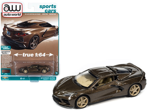 2020 Chevrolet Corvette Zeus Bronze Metallic "Sports Cars" Limited Edition 1/64 Diecast Model Car by Auto World - Miniature Motors