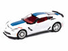 2018 Chevrolet Corvette Grand Sport Arctic White with Blue Stripe and Red Interior "Sports Cars" Series 1/64 Diecast Model Car by Auto World - Miniature Motors