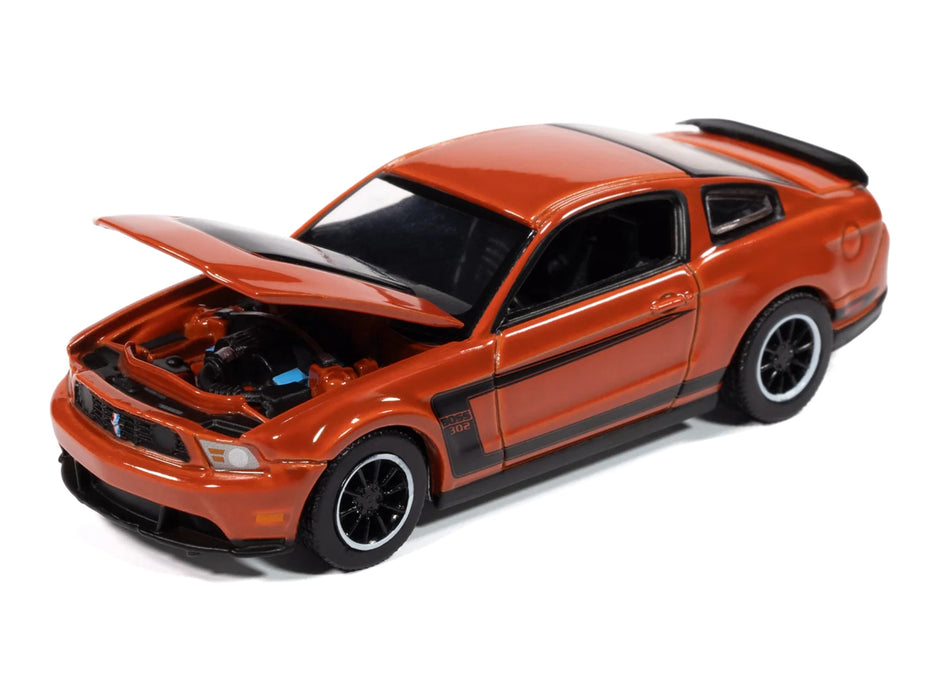 2012 Ford Mustang Boss 302 Competition Orange with Black Accents "Modern Muscle" Series 1/64 Diecast Model Car by Auto World