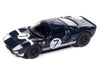 1965 Ford GT40 #7 Blue Black with White Stripes "Vintage Muscle" Series 1/64 Diecast Model Car by Auto World