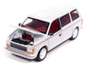 1989 Plymouth Voyager Turbo Van Bright White with Red Stripes and Interior "Mighty Minivans" Series 1/64 Diecast Model Car by Auto World