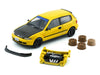Honda Civic EG6 RHD (Right Hand Drive) Yellow with Carbon Hood with Alternates 1/64 Diecast Model Car by BM Creations
