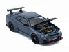 Nissan "Top Secret" Skyline GT-R (BNR34) RHD (Right Hand Drive) Stealth Gray with Carbon Hood "Tokyo Auto Salon 2026" 1/64 Diecast Model Car by BM Creations