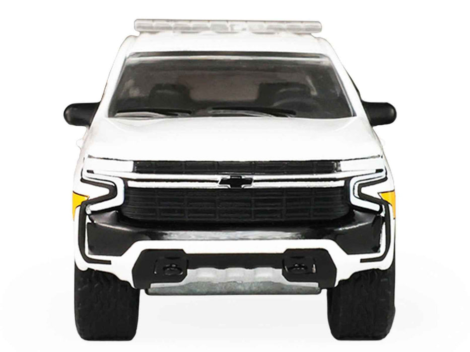 2024 Chevrolet Tahoe "Montgomery County Maryland Fire & Rescue Bethesda-Chevy Chase Rescue Squad" White with Yellow Stripes "Fire & Rescue" Series #5 1/64 Diecast Model Car by Greenlight