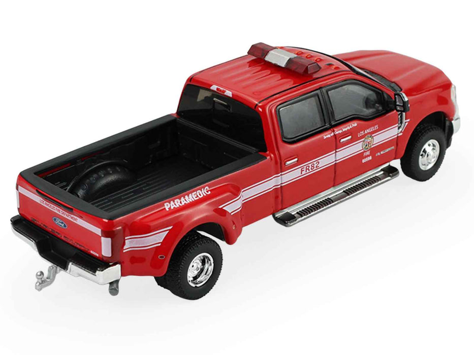 2018 Ford F-350 Pickup Truck "Los Angeles Fire Department" Red with White Stripes "Fire & Rescue" Series #5 1/64 Diecast Model Car by Greenlight