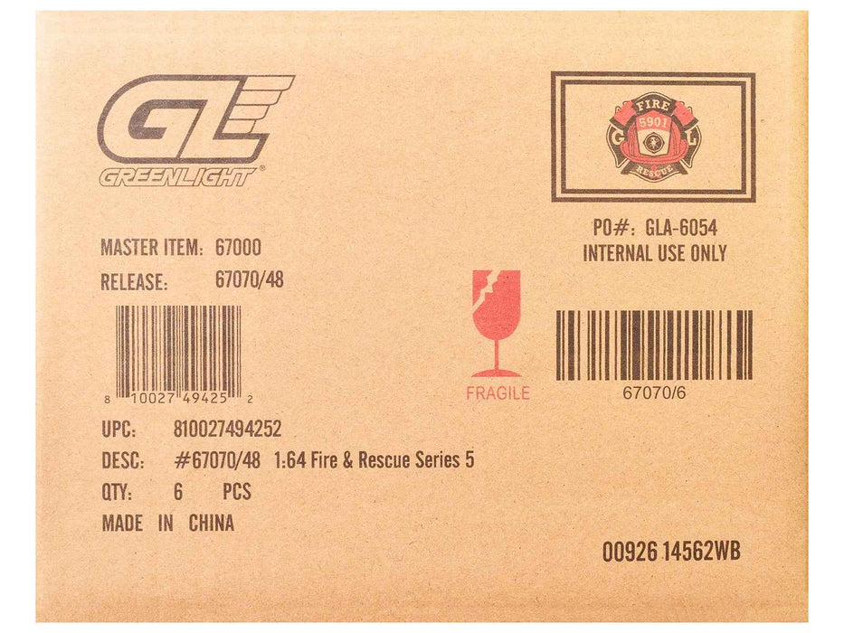 "Fire & Rescue" Series #5 Set of 6 Cars 1/64 Diecast Model Cars by Greenlight
