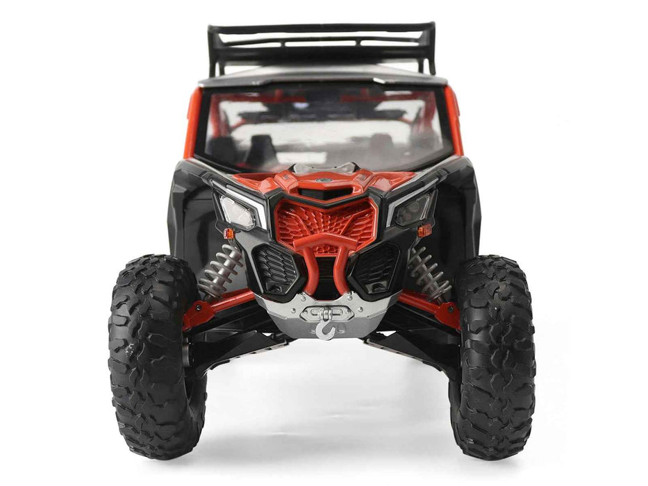 Can-Am Maverick X3 X RS Turbo RR with Roof Rack Chalk Gray and Orange 1/12 Diecast Model by BRP Models