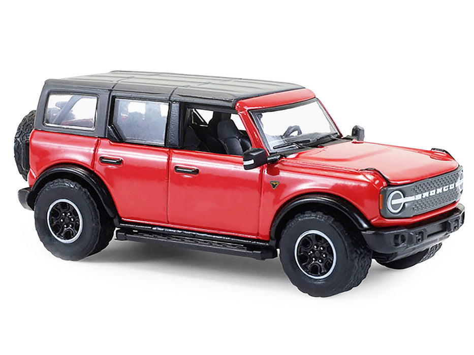 2024 Ford Bronco Badlands 4-Door Hot Pepper Red with Gray Top "Showroom Floor" Series 7 1/64 Diecast Model Car by Greenlight