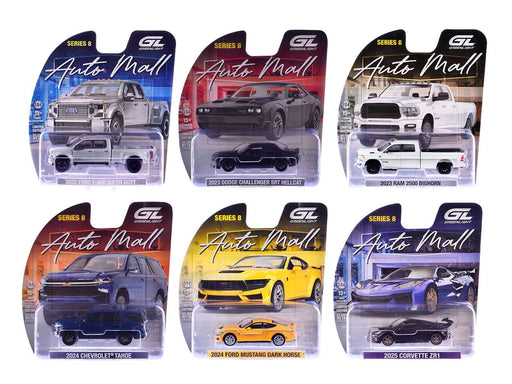 "Auto Mall" Series 8 Set of 6 pieces 1/64 Diecast Model Cars by Greenlight