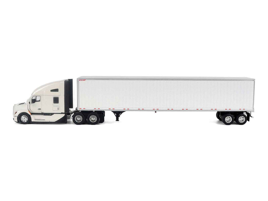Kenworth T680 Next-Gen 76" High-Roof Sleeper Tandem Tractor White with Great Dane Champion 53ft Dry Cargo Trailer "Transport Series" 1/50 Diecast Model by Diecast Masters