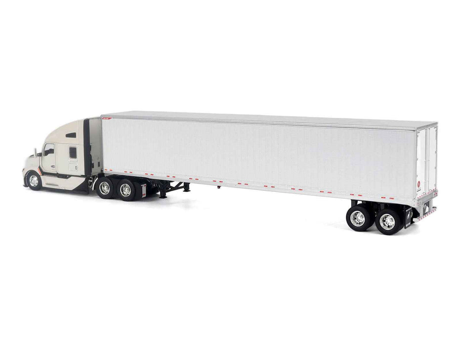 Kenworth T680 Next-Gen 76" High-Roof Sleeper Tandem Tractor White with Great Dane Champion 53ft Dry Cargo Trailer "Transport Series" 1/50 Diecast Model by Diecast Masters