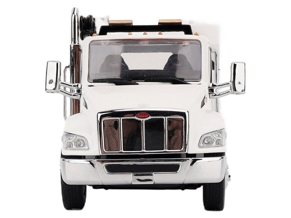 Peterbilt 536 Auto-Crane Titan 85-Body HC14-Crane Work Truck with Miller EnPak White "Transport Series" 1/50 Diecast Model by Diecast Masters