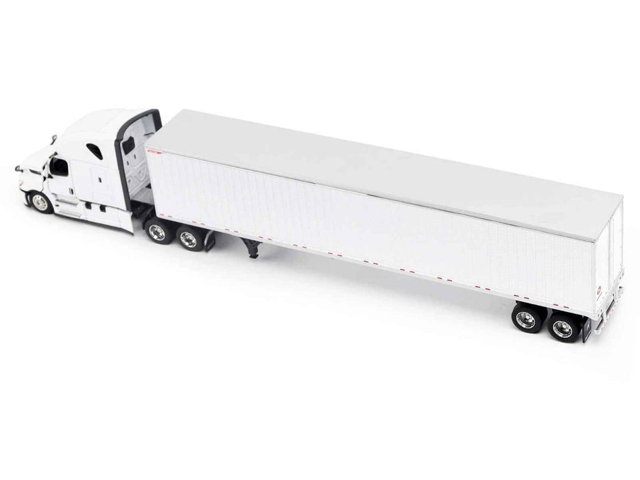 2025 Freightliner Cascadia Gen-5 Truck Tractor with Sleeper and Great Dane Champion 53ft Dry Cargo Trailer Winter White "Transport Series" 1/64 Diecast Model by Diecast Masters
