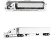 2025 Freightliner Cascadia Gen-5 Truck Tractor with Sleeper and Great Dane Champion 53ft Refrigerated Trailer Winter White "Transport Series" 1/64 Diecast Model by Diecast Masters