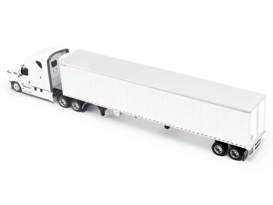 2025 Freightliner Cascadia Gen-5 Truck Tractor with Sleeper and Great Dane Champion 53ft Refrigerated Trailer Winter White "Transport Series" 1/64 Diecast Model by Diecast Masters