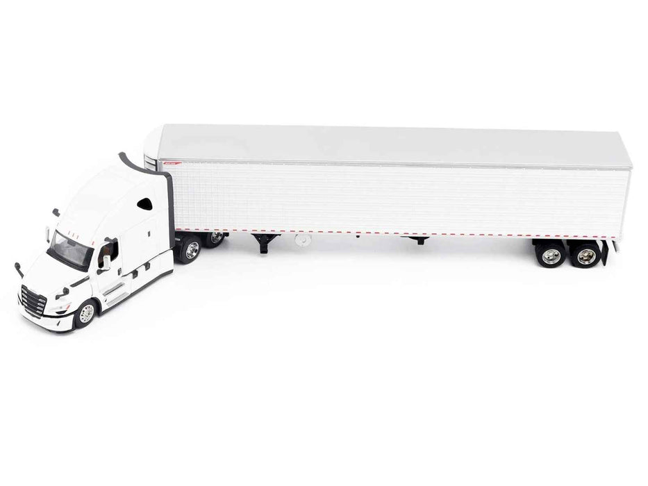 2025 Freightliner Cascadia Gen-5 Truck Tractor with Sleeper and Great Dane Champion 53ft Refrigerated Trailer Winter White "Transport Series" 1/64 Diecast Model by Diecast Masters