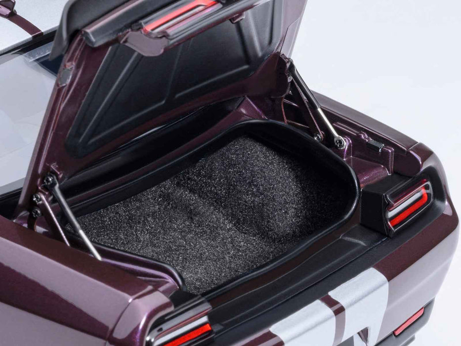 2022 Dodge Challenger SRT Jailbreak Hellraisin Purple with White Stripes 1/18 Model Car by Autoart