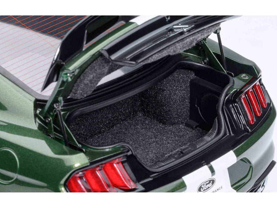 Ford Mustang Shelby GT500 Eruption Green Metallic with White Stripes 1/18 Model Car by Autoart