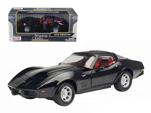 1979 Chevrolet Corvette Black 1/24 Diecast Car Model by Motormax