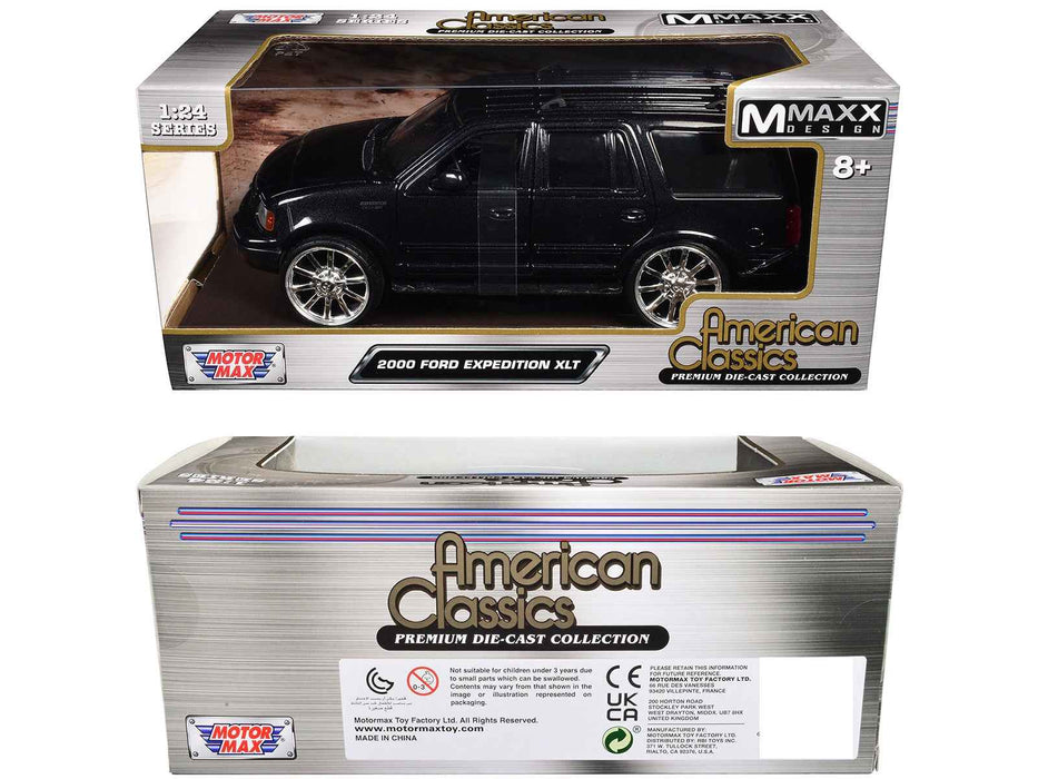 2000 Ford Expedition XLT Black Metallic "Maxx Design" "American Classics" Series 1/24 Diecast Model Car by Motormax