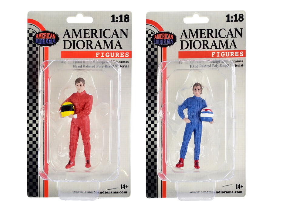 "Racing Legends" 80's Figures A and B Set of 2 for 1/18 Scale Models by American Diorama - Miniature Motors