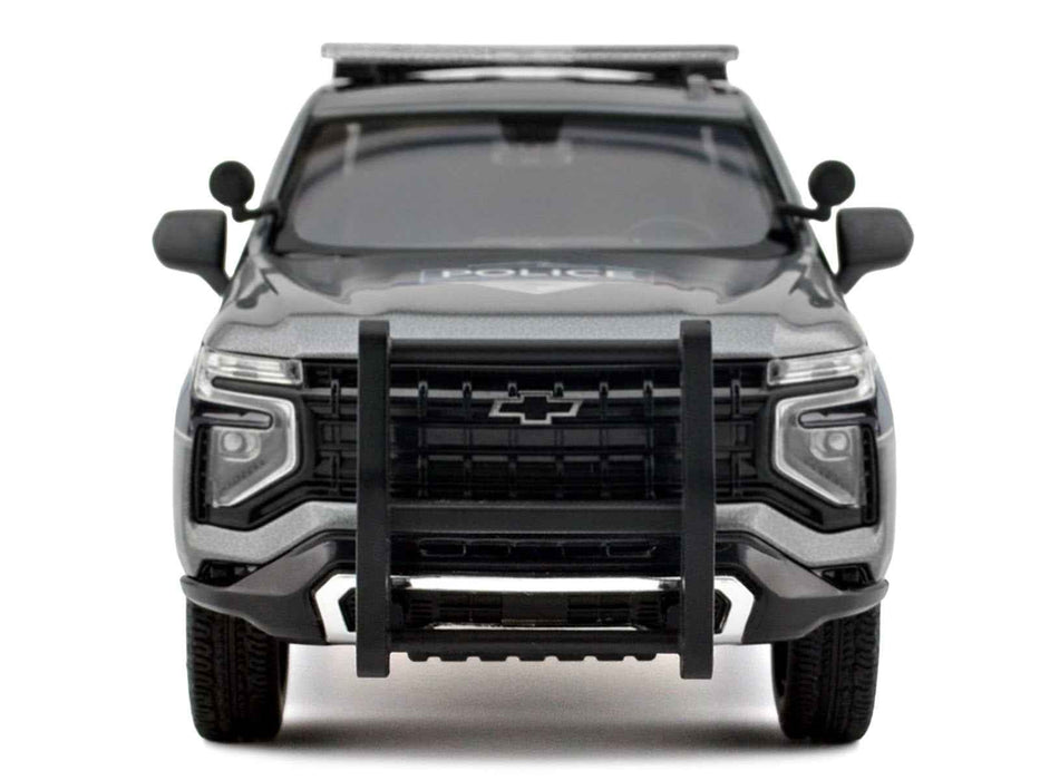 2025 Chevrolet Tahoe PPV "General Motors Police" Gray Metallic "Custom Builder's Kit - Law Enforcement and Public Service" Series 1/24 Diecast Model Car by Motormax