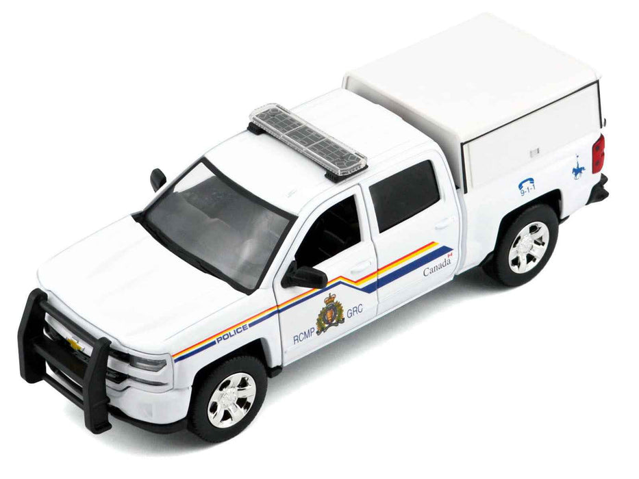 2017 Chevrolet Silverado 1500 LT Z71 Crew Cab Pickup Truck with Camper Box "Royal Canadian Mounted Police" White "Law Enforcement and Public Service" Series 1/27 Diecast Model Car by Motormax