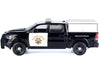 2019 RAM 1500 Laramine Crew Cab Pickup Truck "California Highway Patrol" Black and White with Truck Bed Camper "Law Enforcement and Public Service" Series 1/27 Diecast Model Car by Motormax - Miniature Motors
