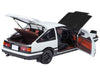 Toyota Sprinter Trueno (AE86) RHD (Right Hand Drive) "Project D Final Version" White with Carbon Hood "Initial D" (1995-2013) TV Series "30th Anniversary" 1/18 Model Car by Autoart