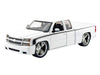 2006 Chevrolet Silverado Custom Pickup Truck White with Black Stripes "Die-Cast Collection" Series 1/25 Diecast Model Car by Motormax