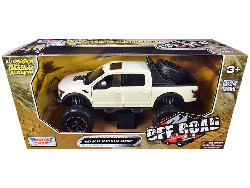 2017 Ford F-150 Raptor Off-Road Pickup Truck Cream 1/27 Diecast Model Car by Motormax
