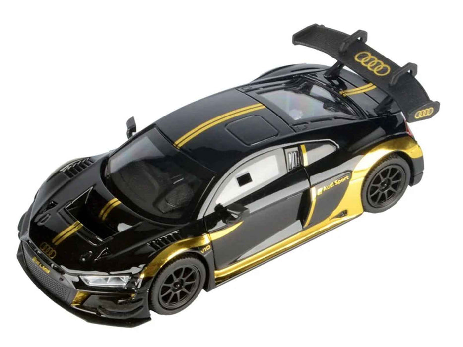Audi R8 LMS GT3 Black with Gold Stripes and Graphics "Midnight Eclipse" Series 1/24 Diecast Model Car by Motormax