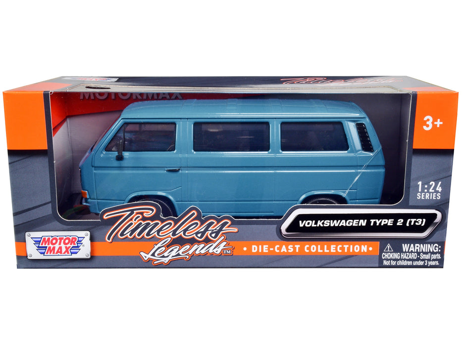 BRAND NEW VOLKSWAGEN TYPE 2 (T3) VAN BLUE "TIMELESS LEGENDS" SERIES 1/24 DIECAST MODEL CAR BY MOTORMAX - Miniature Motors