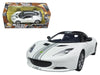 BRAND NEW LOTUS EVORA S MATT WHITE WITH BLACK TOP AND GRAY STRIPES "SATIN PAINT" SERIES 1/24 DIECAST MODEL CAR BY MOTORMAX - Miniature Motors