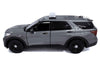 2022 Ford Police Interceptor Utility Dark Gray Metallic "Builder's Kit" with Flashing Light Bar and Front and Rear Lights and Sounds 1/24 Diecast Model Car by Motormax