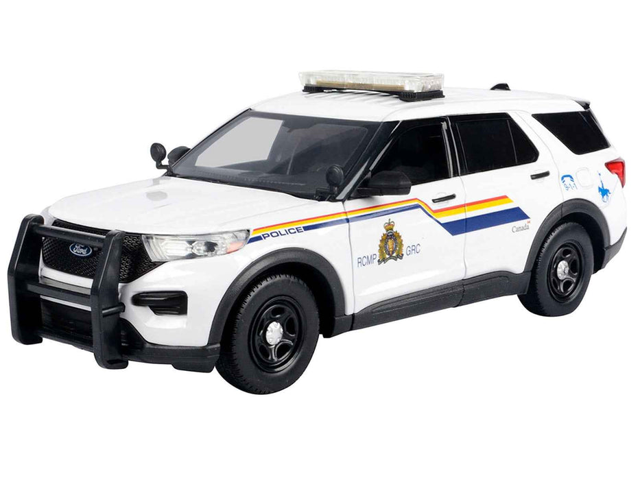 2022 Ford Police Interceptor Utility White "Royal Canadian Mounted Police (RCMP)" with Flashing Light Bar and Front and Rear Lights and Sounds 1/24 Diecast Model Car by Motormax