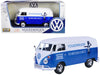 BRAND NEW VOLKSWAGEN TYPE 2 (T1) DELIVERY VAN AUTOHAUS SUDEKUM "KUNDENDIENST" CANDY BLUE AND WHITE 1/24 DIECAST MODEL CAR BY MOTORMAX - Miniature Motors