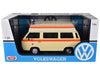 BRAND NEW VOLKSWAGEN TYPE 2 (T3) HIGH ROOF AMBULANCE CREAM WITH ORANGE STRIPES 1/24 DIECAST MODEL CAR BY MOTORMAX - Miniature Motors