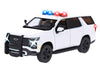 2025 Chevrolet Tahoe PPV White "Builder's Kit" with Flashing Light Bar and Front and Rear Lights and Sounds 1/24 Diecast Model Car by Motormax