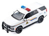 2025 Chevrolet Tahoe PPV "RCMP (Royal Canadian Mounted Police)" White with Stripes with Flashing Light Bar and Front and Rear Lights and Sounds 1/24 Diecast Model Car by Motormax