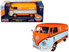 BRAND NEW VOLKSWAGEN TYPE 2 (T1) DELIVERY VAN #5 ORANGE AND LIGHT BLUE 1/24 DIECAST MODEL CAR BY MOTORMAX - Miniature Motors