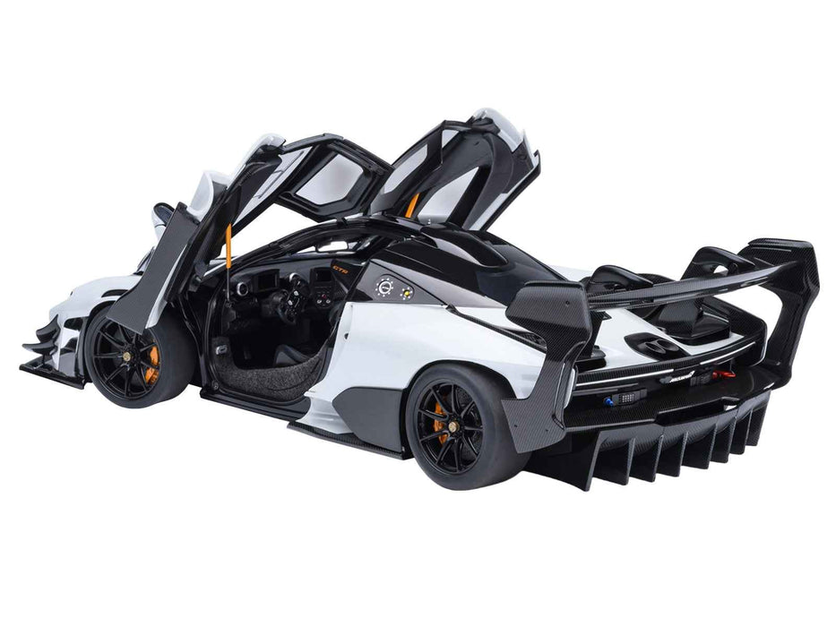 McLaren Senna GTR Silica White with Black Top 1/18 Model Car by Autoart