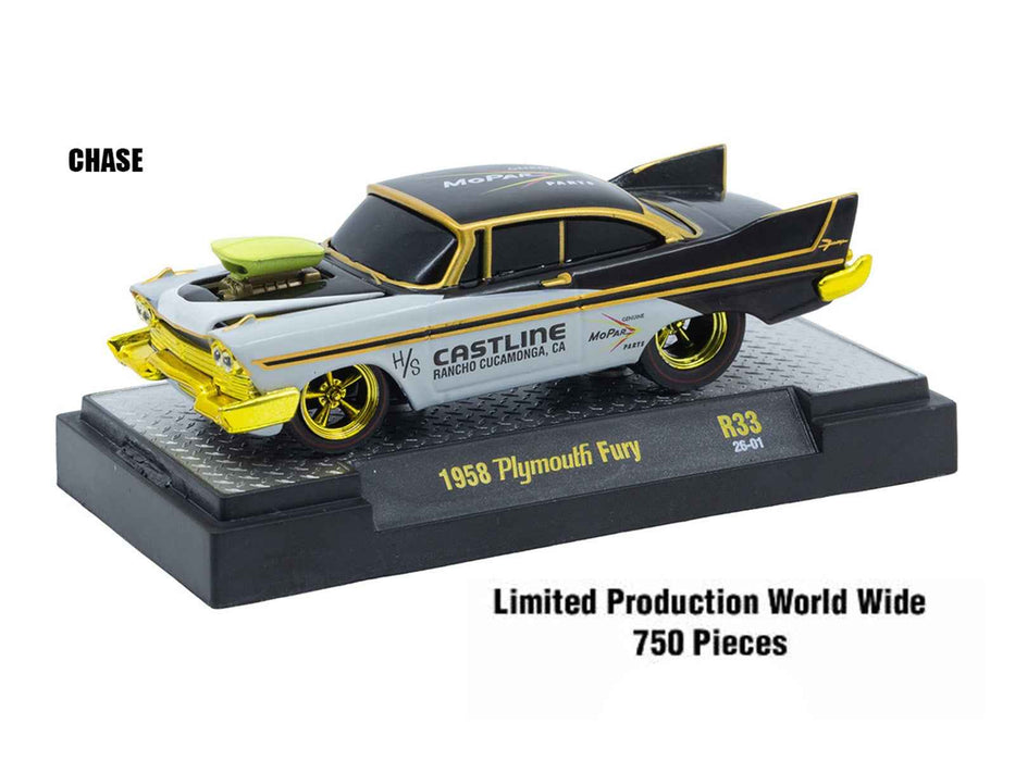 "Ground Pounders" 6 Cars Set Release 33 IN DISPLAY CASES Limited Edition 1/64 Diecast Model Cars by M2 Machines
