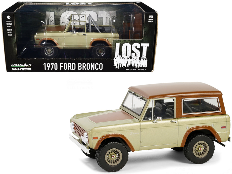 1970 Ford Bronco Gold Metallic with Brown Hood and Top "Lost" (2004-2010) TV Series "Hollywood" Series 20 1/24 Diecast Model Car by Greenlight