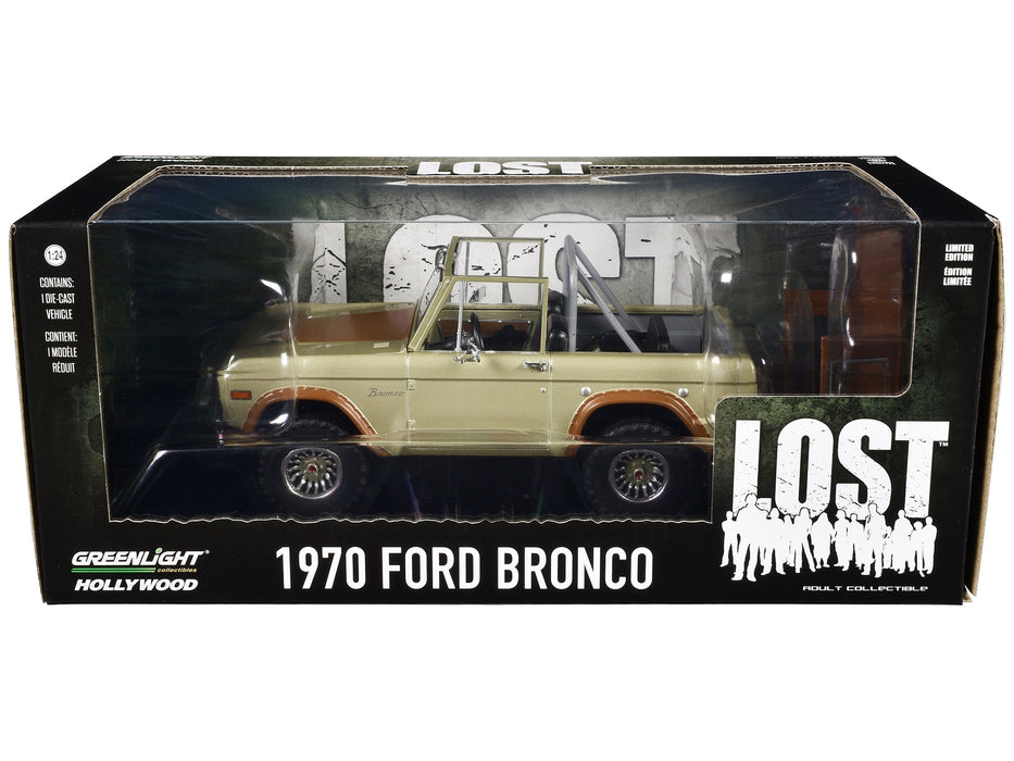 1970 Ford Bronco Gold Metallic with Brown Hood and Top "Lost" (2004-2010) TV Series "Hollywood" Series 20 1/24 Diecast Model Car by Greenlight