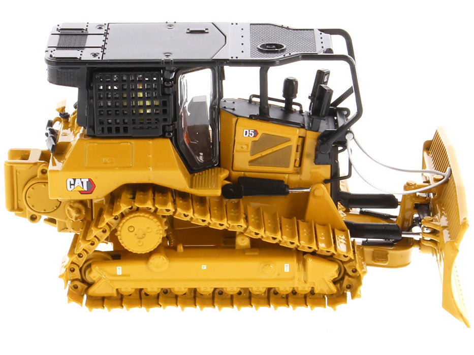 CAT Caterpillar D5 LGP Track Type Tractor Fire Dozer Yellow with Operator "High Line" Series 1/50 Diecast Model by Diecast Masters - Miniature Motors