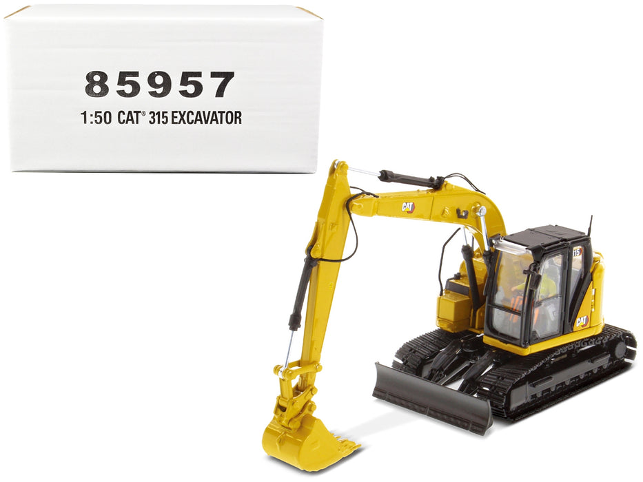 CAT Caterpillar 315 Track Type Hydraulic Excavator Yellow with Operator "High Line" Series 1/50 Diecast Model by Diecast Masters - Miniature Motors