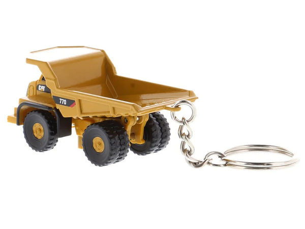 CAT Caterpillar 770 Off-Highway Truck Keychain Yellow Diecast Model by Diecast Masters - Miniature Motors