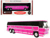 1980 MCI MC-9 Crusader II Intercity Coach Bus Pink "Allstate Charter Lines Inc." "Vintage Bus & Motorcoach Collection" 1/87 (HO) Diecast Model by Iconic Replicas - Miniature Motors