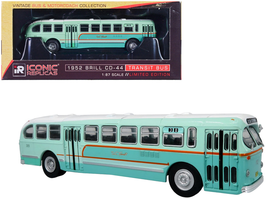 1952 CCF-Brill CD-44 Transit Bus DC Transit "30 17th & Penna SE" "Vintage Bus & Motorcoach Collection" 1/87 (HO) Diecast Model by Iconic Replicas - Miniature Motors